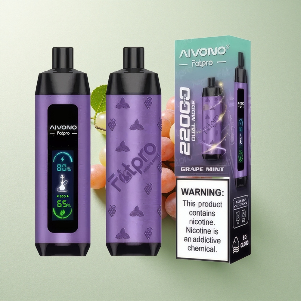 Aivono Aim Fatpro 22000 Druif Munt 5% Nicotine 600mAh 28ml