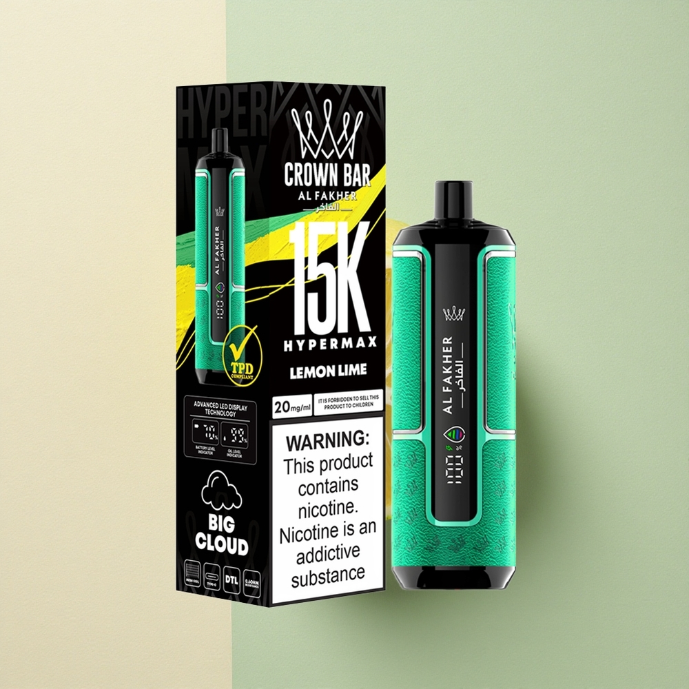 Al Fakher Crown Bar 15K Hypermax Citroen Limoen 22ml 600mAh Nicotine