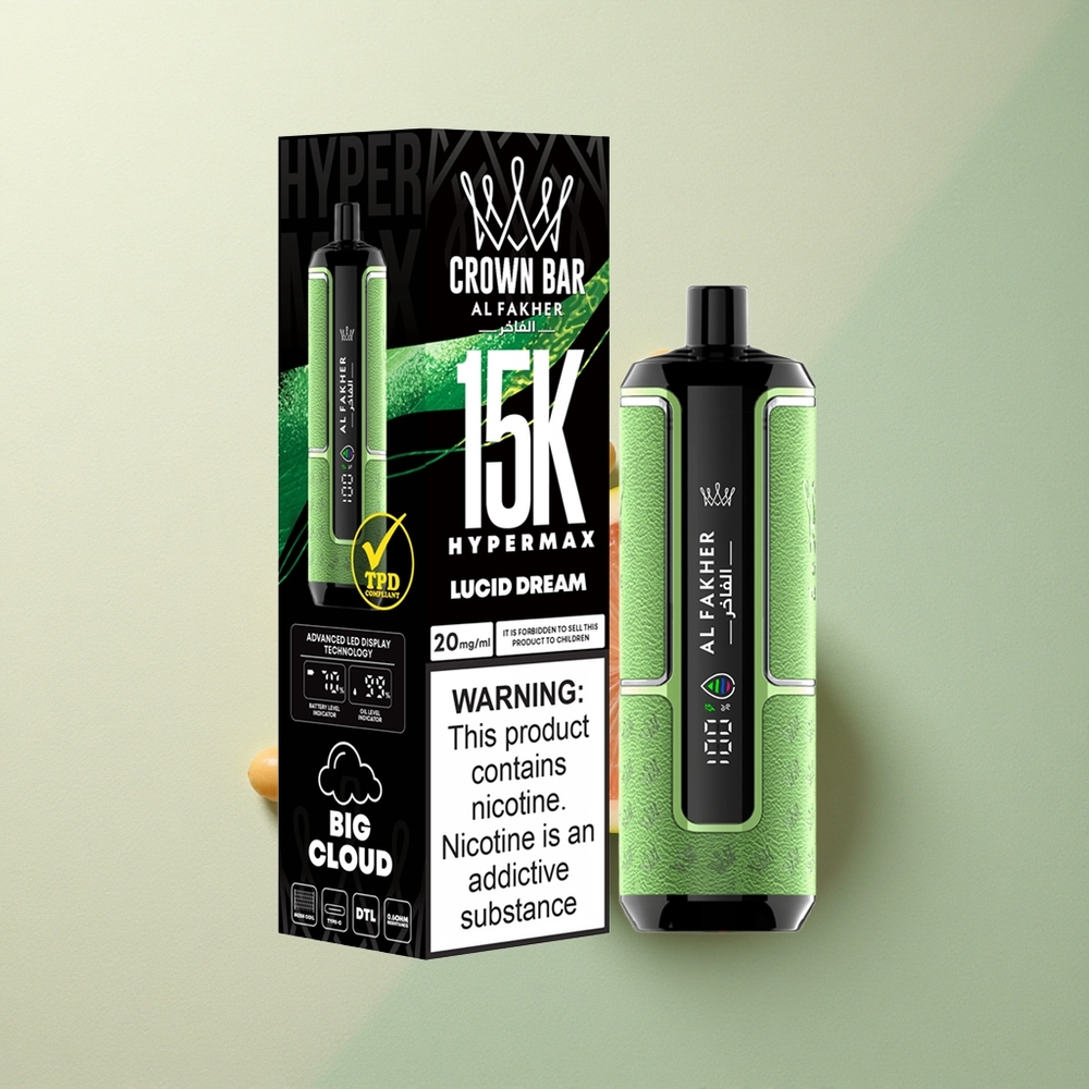 Al Fakher Crown Bar 15K Hypermax Droomlicht 600mAh 22ml Nicotine
