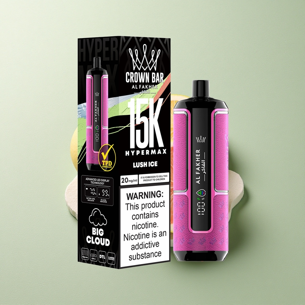 Al Fakher Crown Bar 15K Hypermax Frisse IJs 22ml 600mAh Direct-to-Long