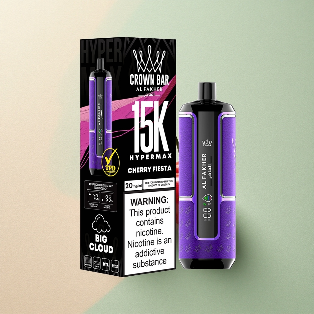 Al Fakher Crown Bar 15K Hypermax Kersenfest 22ml 600mAh DTL