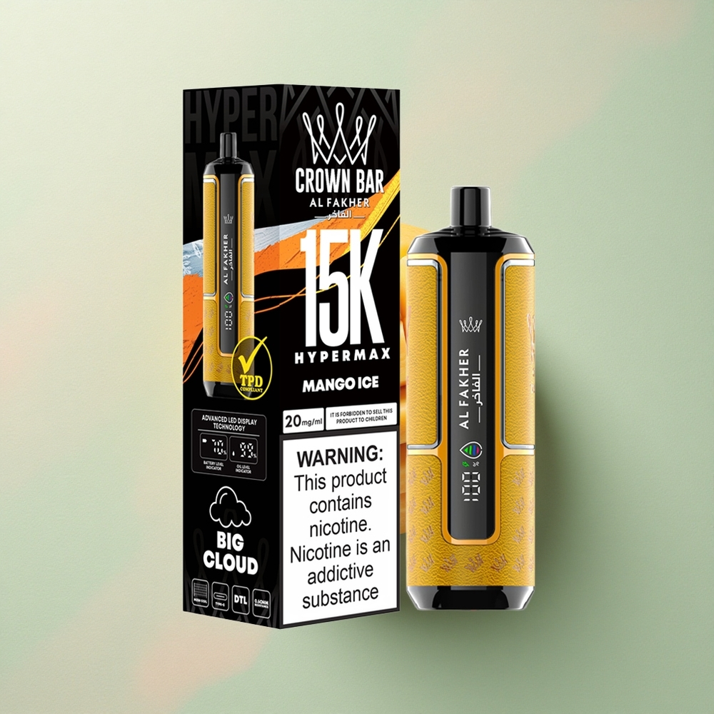 Al Fakher Crown Bar 15K Hypermax Mango IJs 22ml 600mAh 6mg Nicotine