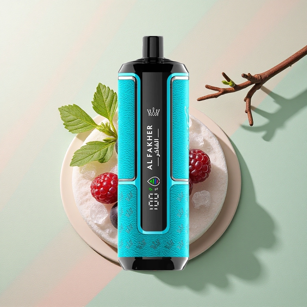 Al Fakher Crown Bar 15K Hypermax Zwarte Bes IJs met 600mAh Batterij en Direct-naar-Long Dampstijl