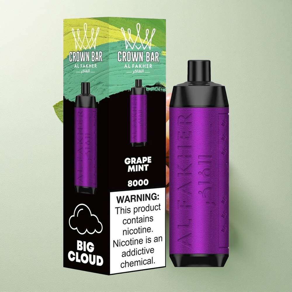 Al Fakher Crown Bar 8000 Crystal Druif Munt 600mAh Type-C