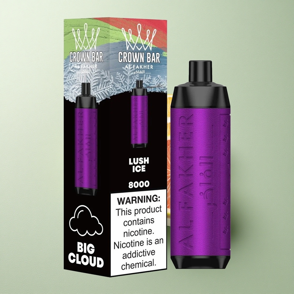 Al Fakher Crown Bar 8000 Crystal IJs Weelderig 5mg Nicotine 600mAh