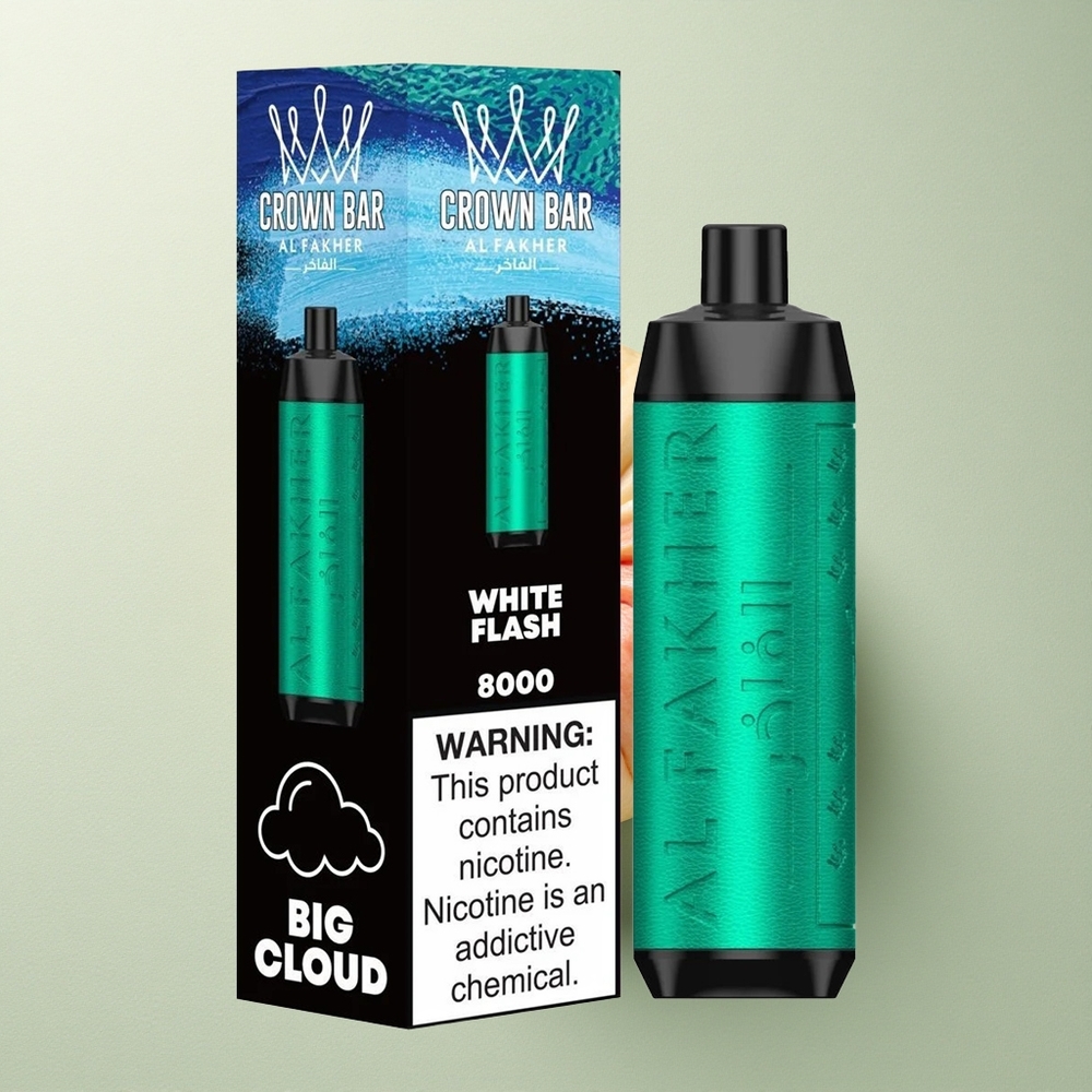Al Fakher Crown Bar 8000 Crystal Witte Flits 600mAh 18ml Nicotine 5mg