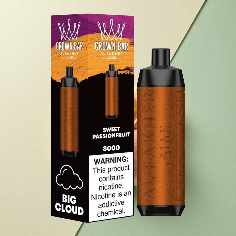 Al Fakher Crown Bar 8000 Crystal Zoete Passievrucht 600mAh 5mg Nicotine